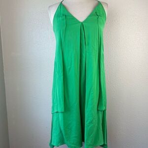 NWT Rebecca Minkoff Green Silk Midi Dress Size XS